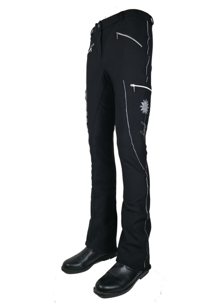 Damen Softshell Jodhpurreithose "Hello Winter" Thermo in Schwarz